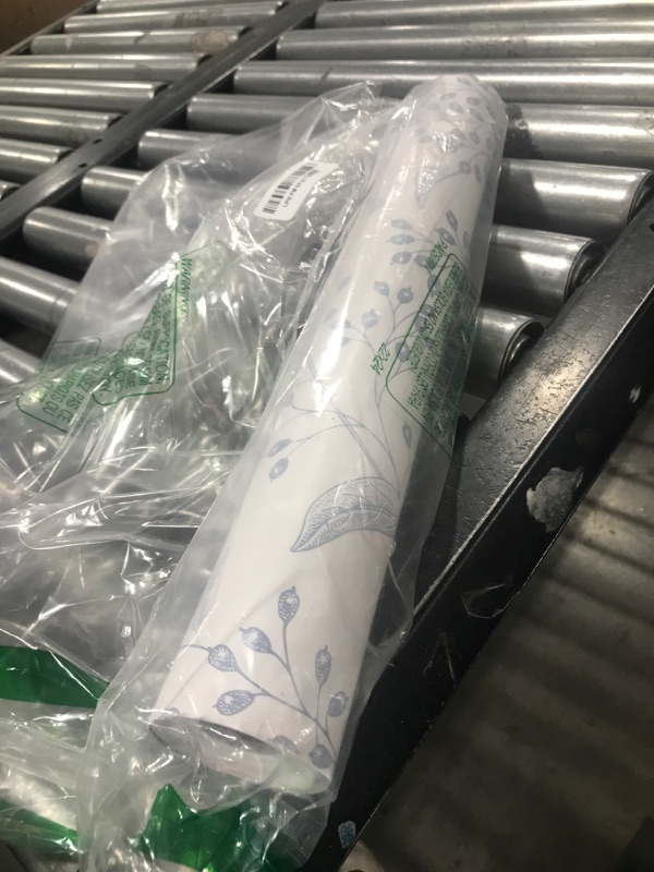 Photo 1 of Heroad Brand Floral Peel and Stick Wallpaper 393"x17.3" Light Blue Wall Paper Boho Peel and Stick Floral Contact Paper Leaf Removable Wallpaper Self Adhesive for Cabinets Shelf Liner Vinyl