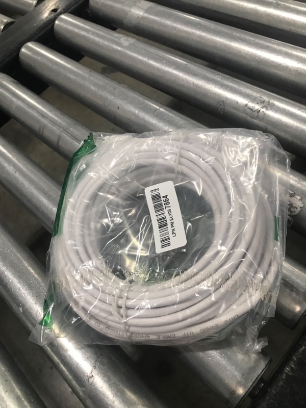 Photo 1 of Adoreen Cat 6 Ethernet Cable 50 Ft-White, Outdoor & Indoor Snagless Long Round RJ45 Network Cable, POE, Soft Flexible Gbps Internet LAN Computer Patch Cord for Router Modem Switch Fast Gaming+ Ties