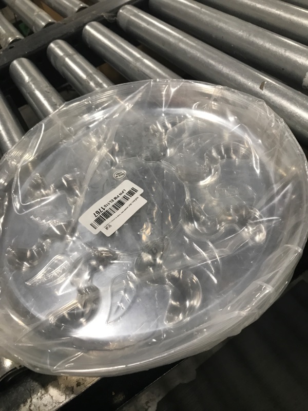 Photo 1 of Idyllize 5 Pieces of 12 inch, Clear Thick Plastic Heavy Duty Sturdy Plant Saucer Drip Trays for pots (12")