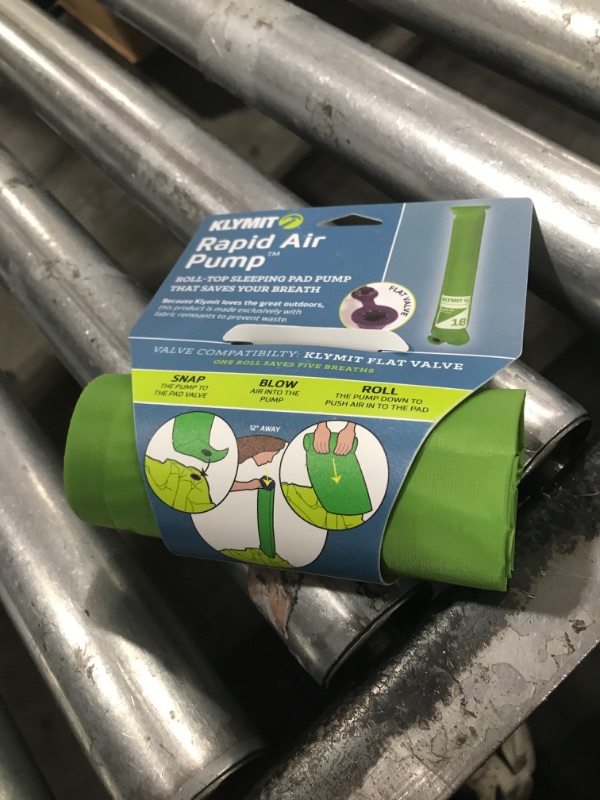 Photo 1 of Klymit Rapid Air Pump for Inflatable Klymit Sleeping Pads, Portable Air Pump For Flat and Push-Pull Valves, Green