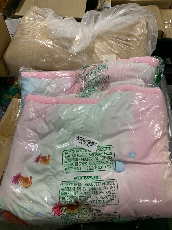 Photo 1 of NOJO Disney Ariel Watercolor Wishes Aqua, Pink and White 3 Piece Nursery Crib Bedding Set - Comforter, 100% Cotton Fitted Crib Sheet and Crib Skirt