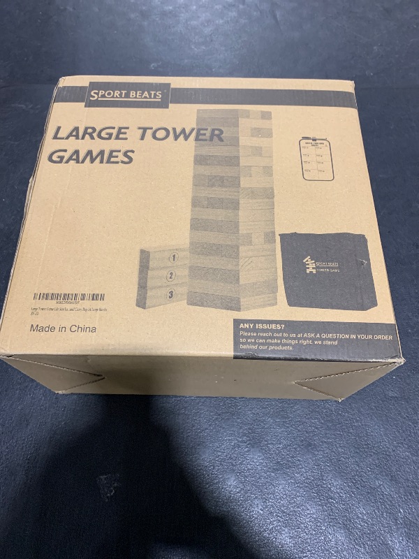 Photo 1 of SPORT BEATS Outdoor Games Large Tower Game 54 Blocks Stacking Game Includes Carry Bag