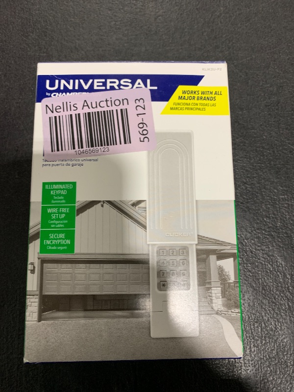 Photo 1 of CHAMBERLAIN Clicker Keyless Entry KLIK2U-P2, Works with Chamberlain, LiftMaster, Craftsman, Genie and More, Security +2.0 Compatible Garage Door Opener Keypad, White