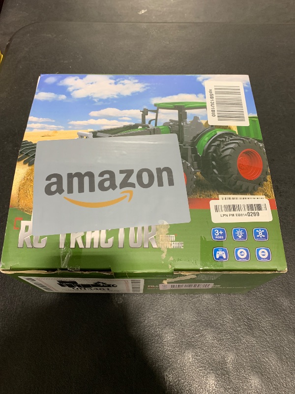 Photo 1 of Uarzt Remote Control Tractor Toy, Kids RC Tractor Set & Truck and Trailer Front Loader - Metal Car Head/8 Wheel/Light, Toddlers Farm Vehicle Toys for 3 4 5 6 7 8 9 Year Old Boys Girls Birthday Gift