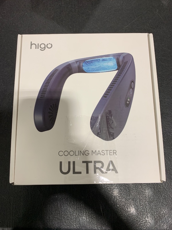 Photo 1 of HIGO CoolMaster Ultra Neck Fan, Neck Air Conditioner, 2-in-1 Cooling Neck Fan Portable Rechargeable, Wearable Personal Fan, 5500mAh Large Battery, Ergonomic Design, Frost White