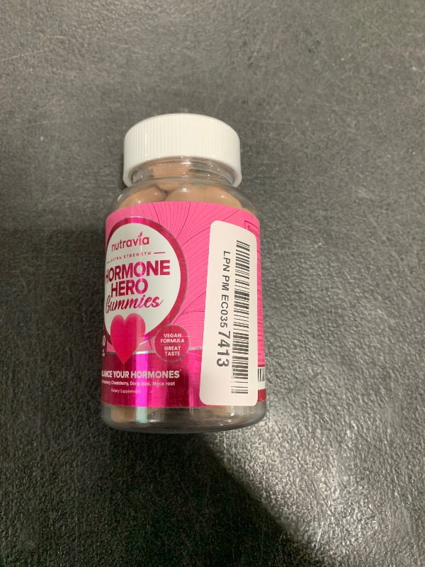 Photo 1 of Hormone Balance For Women Gummies + PMS Relief Supplement - Supports Mood Swings, Clear Skin, Reduced Cramps and Bloating - Hormonal PMS Gummies PCOS Vitamin with Cranberry, Dong Quai (60 Gummies)