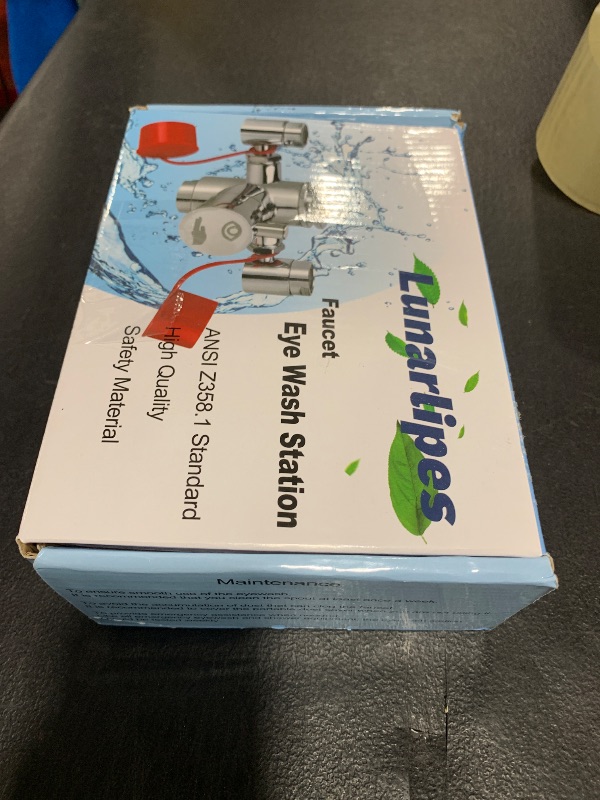 Photo 1 of Lunarlipes Faucet Mounted Eyewash Station with Cover, Reliable First AID Emergency Eye Wash Unit for Sink Attachment, for Lab, Factory, Industry Site, Office and Home, Equipped with 4 Adapters
