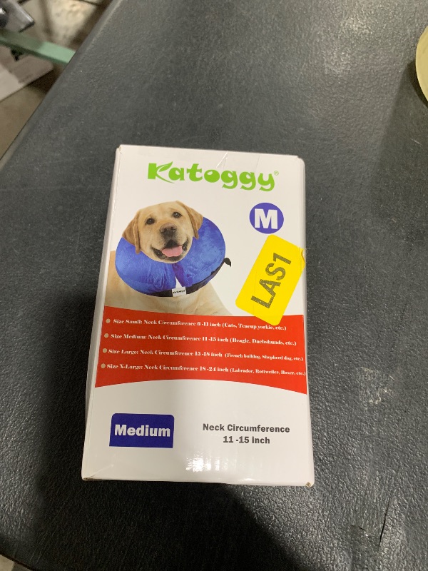 Photo 1 of Katoggy Inflatable Dog Collar, Soft Dog Cone for Dogs After Surgery, Adjustable Blow up Donut E-Collars for Small Medium Large Dogs and Cats