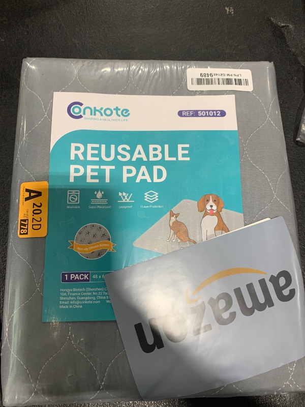 Photo 1 of Conkote Reusable Pee Pads for Dogs Extra Large 48" x 60", Heavy Absorbency Washable Pee Pads, Waterproof & Leak-Proof Dog Training Pads Non-Slip for Pet Housebreaking, Whelping, Potty, Crate