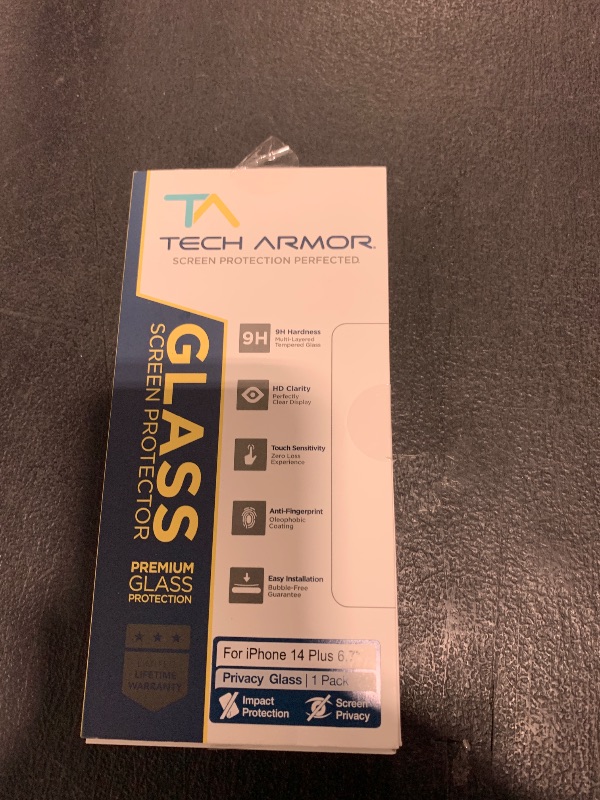 Photo 1 of Tech Armor [1 Pack Privacy Screen Protector for iPhone 14 Plus and iPhone 13 Pro Max Anti-Spy Case Friendly Easy Installation Ballistic Tempered Glass Bubble Free 3D Touch Support [6.7 inch]