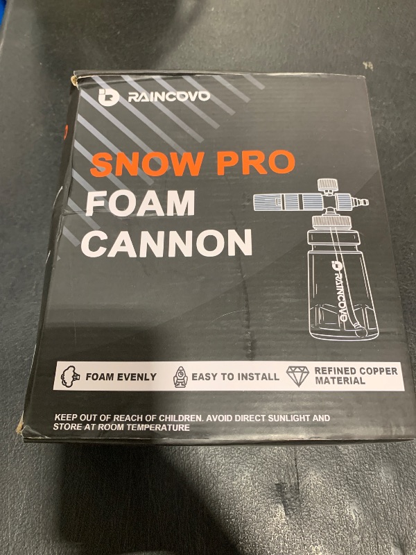 Photo 1 of Raincovo Foam Cannon Wide Mouth for Pressure Washer, Thick Snow Foam Lance for Car Wash, Adjustable Soap Cannon with 1/4 Inch Quick Connector, Additional 1.1mm Orifice Nozzle
