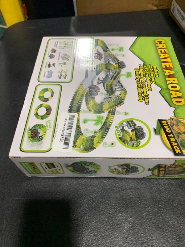 Photo 1 of Dinosaur Toys, 252 PCS Create A Dinosaur World Road Race Tracks, Flexible Track Playset, 2pcs Dinosaur Car for 3 4 5 6 Year Old Boys Girls Birthday Party Favor Gift