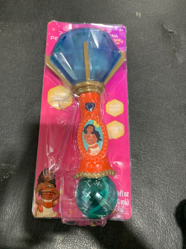 Photo 1 of Little Kids Disney Princess Moana Light and Sound Musical Bubble Wand, Includes Bubble Solution