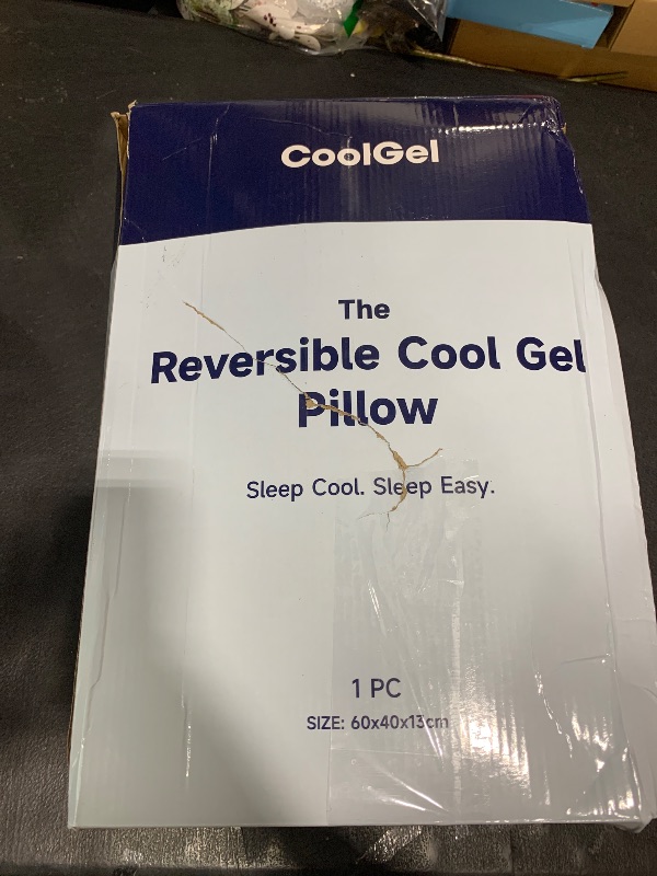 Photo 1 of Cool Gel Cooling Pillow for Sleeping, Standard Size Cooling Memory Foam Pillow for Hot Sleepers, Reversible Ergonomic Design, Pressure Relief, Spine Alignment, Side, Back Contouring Support