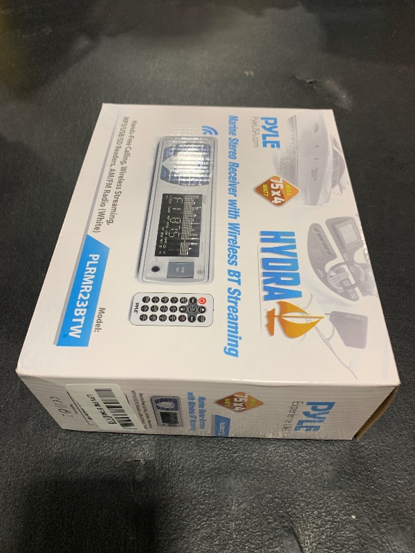 Photo 1 of Pyle Bluetooth Marine Stereo Receiver - 12V Single DIN Boat In-Dash Radio with Digital LCD - RCA - MP3 - USB/SD - AM/FM Radio - Remote Control - Wiring Harness - PLRMR23BTW