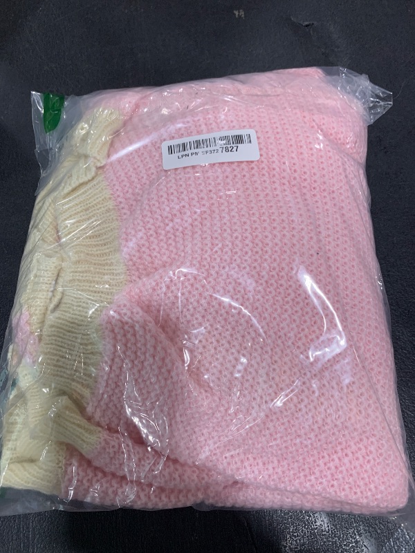Photo 1 of SHENHE Women's Strawberry Pattern Open Front Bishop Sleeve Casual Cardigan Pink S