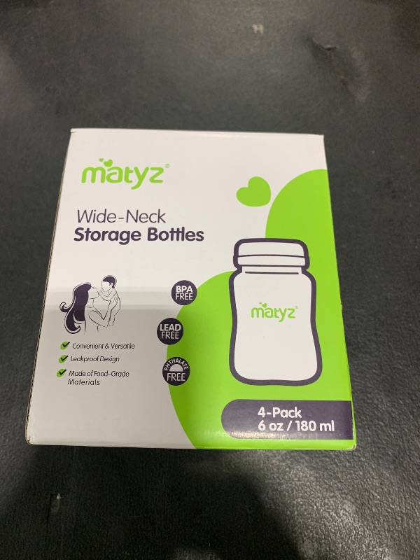 Photo 1 of Matyz 4-Pack Wide Mouth Breast Milk Storage Containers with Lids (Blue, 6oz Each) - Freezer Safe Breastmilk Storage Bottles - Breast Pump Accessories for Medela Spectra Avent Breast Pumps