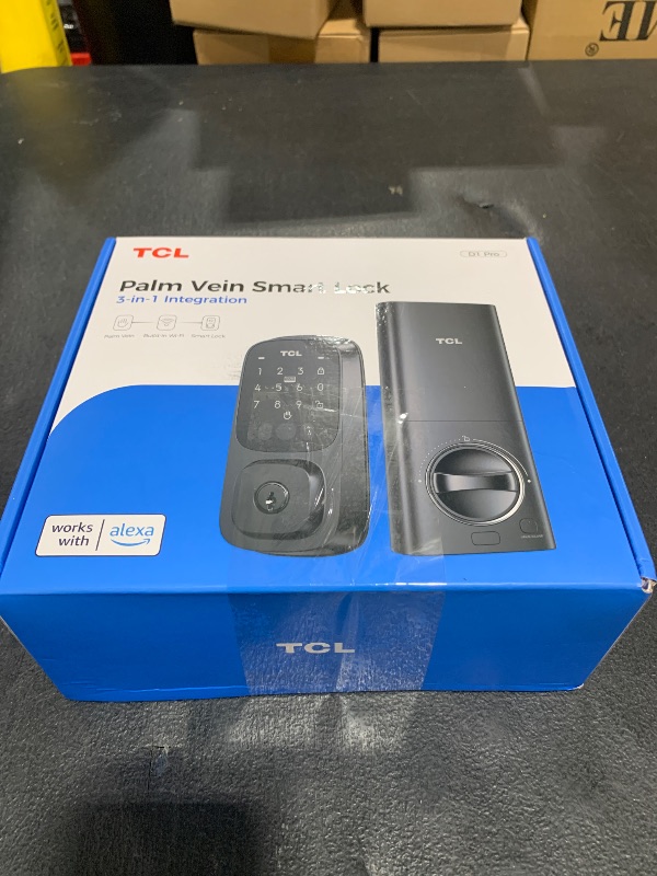 Photo 1 of TCL D1 Pro Palm Vein Smart Lock, Keyless Entry Door Lock, Upgraded Rechargeable Battery, Front Door Smart deadboalt, App Remote Control, Auto-Lock, Waterproof, Works with Alexa