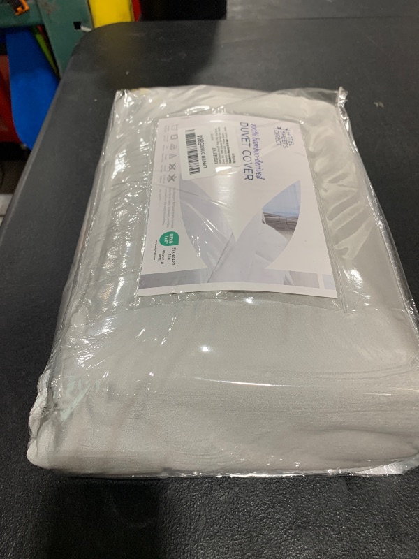 Photo 1 of Hotel Sheets Direct 3 Piece King Size Duvet Cover Set, 100% Viscose Derived from Bamboo Comforter Cover with 2 Pillow Shams, Moisture-Wicking, Silky Soft Texture, Cooling, Breathable, Easy Care, Gray