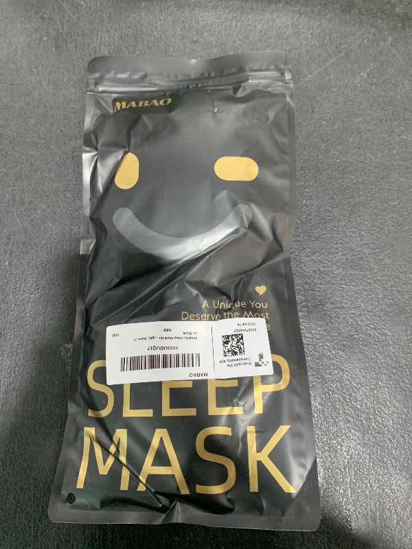 Photo 1 of MABAO Sleep Mask for Side Sleeper, Eye Mask for Sleeping Women Men, 3D Contoured Cup No Eye Pressure 100% Light Blocking Sleeping Mask with Adjustable Strap Night Blindfold Flight, Travel, Nap, Black