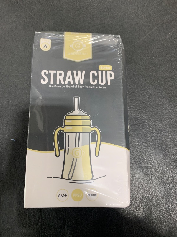 Photo 1 of GROSMIMI Spill Proof no Spill Magic Sippy Cup with Straw with Handle for Baby and Toddlers, Customizable, PPSU, BPA Free 10 oz (Butter)
