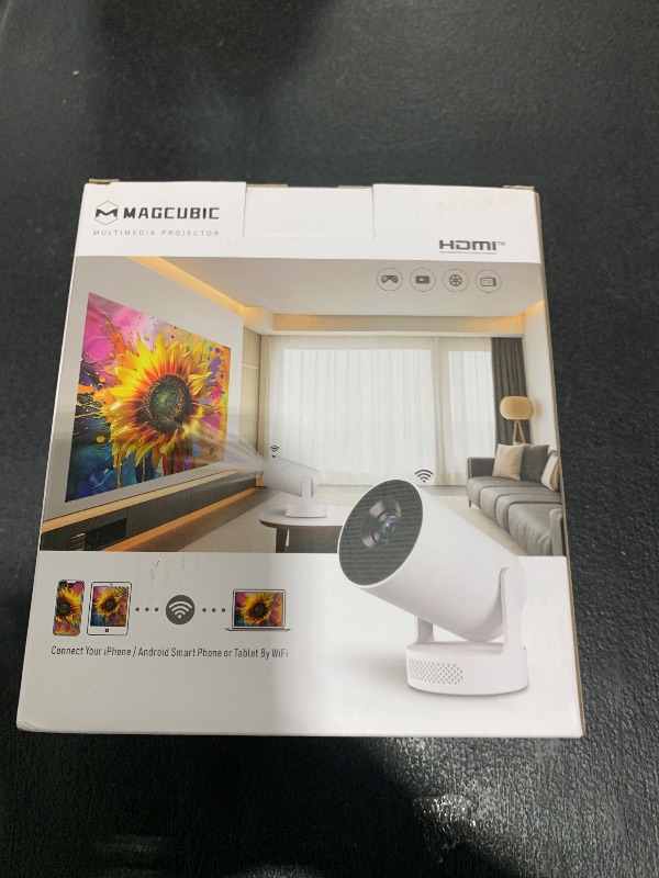 Photo 1 of Magcubic Mini Projector 4K support with WiFi 6 and Bluetooth 5.4, 5w Soundbase Speaker, Auto Vertical Keystone 180°Rotatable Portable Proyector for Home Bedroom Outdoor HY300Pro+