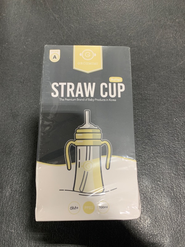 Photo 1 of GROSMIMI Spill Proof no Spill Magic Sippy Cup with Straw with Handle for Baby and Toddlers, Customizable, PPSU, BPA Free 10 oz (Butter)