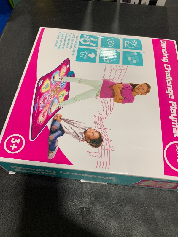 Photo 1 of SUNLIN Dance Mat - Dance Mixer Rhythm Step Play Mat - Dance Game Toy Gift for Kids Girls Boys - Dance Pad with LED Lights, Adjustable Volume, Built-in Music, 3 Challenge Levels (3-12 Years Old)