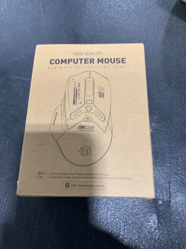Photo 1 of INPHIC IN9 Wireless Gaming Mouse, True Tri-Mode Bluetooth/Type-C Wired/2.4G Wireless Connection, 10000 DPl, Fully Programmable, RGB Backlit, for Laptop PC Mac