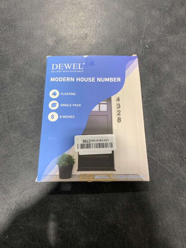 Photo 1 of DEWEL 8 inch Floating Large House Numbers for Outside, Black Modern House Address Numbers Decor for 911 Visibility Signage with Nail Kits (House Number 6)