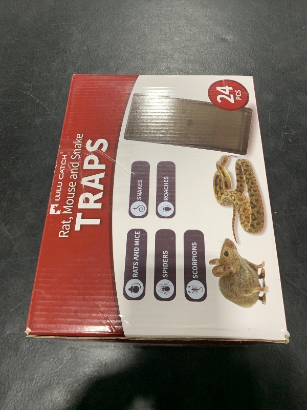 Photo 1 of LULUCATCH Super Glue Traps 24 Pack for Mice & Snakes, Larger, Heavier Sticky Traps with Non-Toxic Glue. Sticky Mouse Traps Indoor, Easy to Set, Pet Safe Pest Control