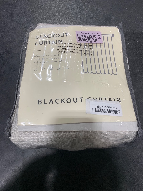 Photo 1 of 100% Blackout Shield Linen Blackout Curtains for Bedroom 84 Inches Long, Back Tab/Rod Pocket Living Room Drapes, Thermal Insulated Blackout Curtains 2 Panels Set, 50" W x 84" L, Beige