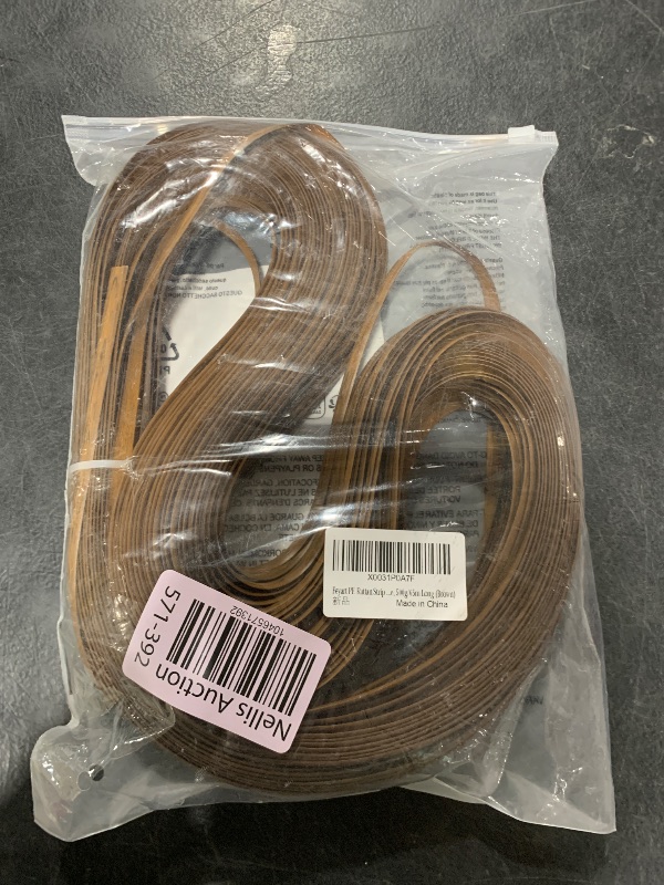 Photo 1 of Feyart PE Rattan Strip for Outdoor Rattan Furniture Repair, 8mm Plastic Wicker for Patio Furniture Restore, 500g/65m Long (Dark Brown)