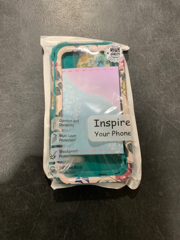 Photo 1 of Hocase for Galaxy S23 Case, Shockproof Heavy Duty Protection Soft Silicone Rubber Bumper+Hard Plastic Hybrid Protective Case for Samsung Galaxy S23 (6.1" Display) 2023 - Teal Flowers