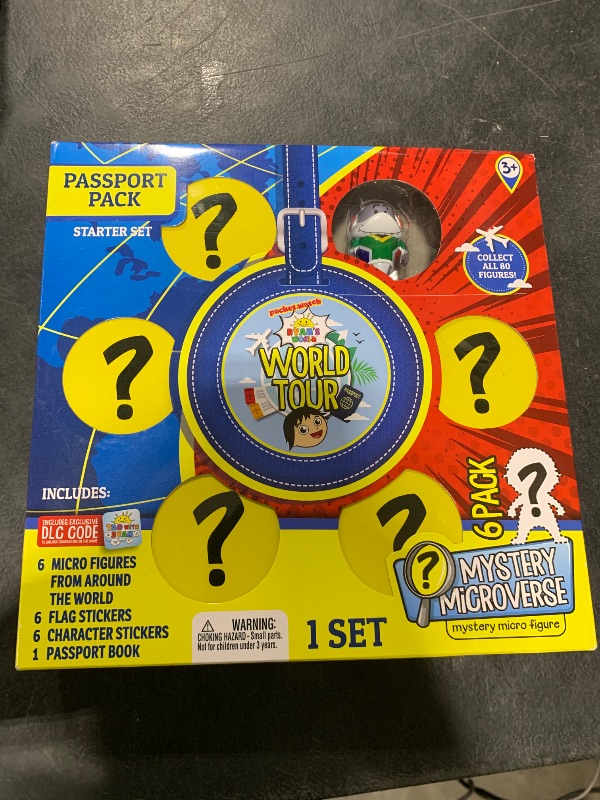 Photo 1 of Ryan’s World Tour Passport Pack, Travel The World And Collect, Set Includes 6 Country Themed Micro Figures With Stickers To Match, Educational Passport Book, Track Collection With Stickers, Kids Toy