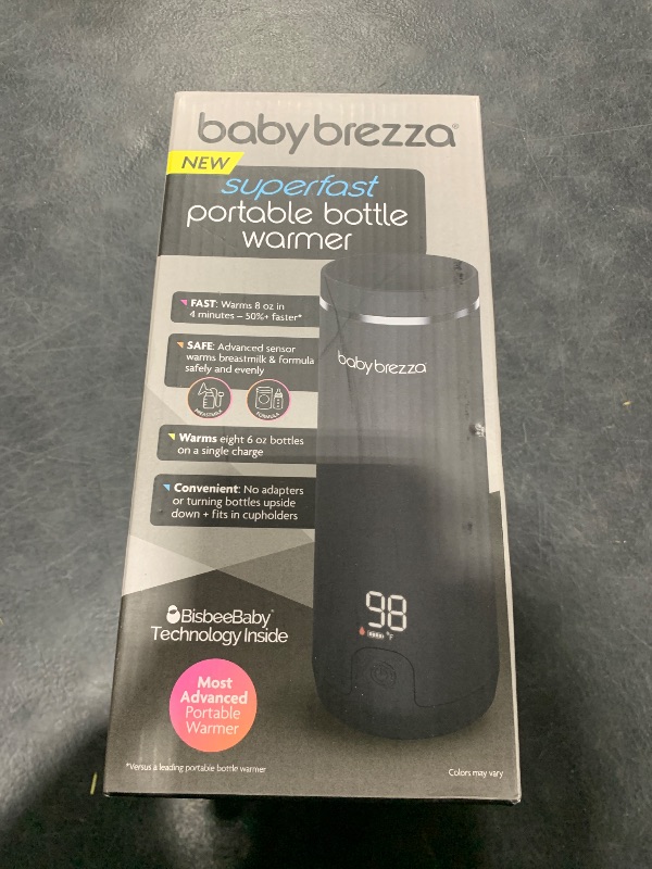 Photo 1 of Baby Brezza Superfast Portable Baby Bottle Warmer – 67% Faster - Travel Breastmilk Warmer and Formula Warmer - Safe, Even Heating - Up to 9oz - No Adapters, Black