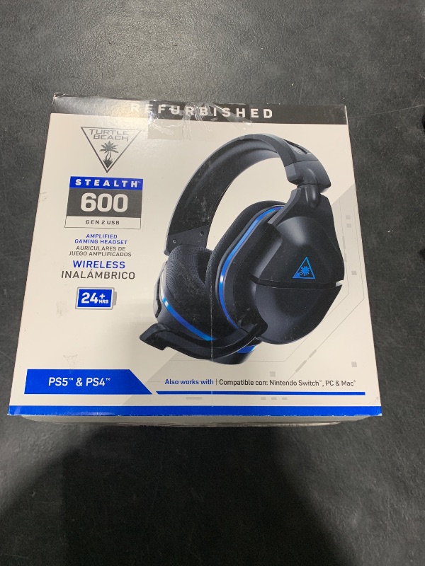 Photo 1 of Turtle Beach Stealth 600 Gen 2 USB Wireless Amplified Gaming Headset for PS5, PS4, PS4 Pro, Nintendo Switch, PC & Mac with 24+ Hour Battery, Lag-Free Wireless, & Sony 3D Audio - White (renewed)