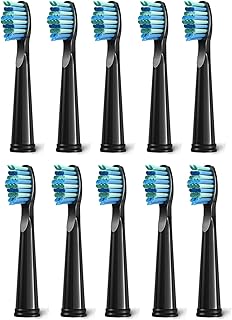 Photo 1 of 10pcs Electric Toothbrush Replacement Heads Compatible with Fairywill D7/D8/FW507/508/551/917/959/D1/D3-Black