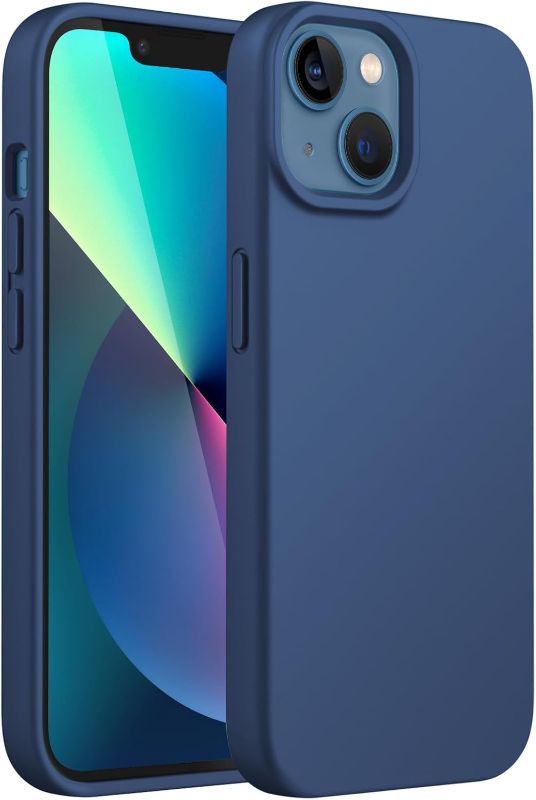 Photo 1 of JETech Silicone Case for iPhone 13 6.1-Inch, Silky-Soft Touch Full-Body Protective Phone Case, Shockproof Cover with Microfiber Lining (Cobalt Blue)