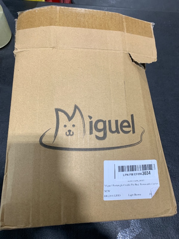 Photo 1 of Miguel Small Dog Bed Washable Removable Cover, Cat Bed for Indoor Cats Square, Cuddle Rectangle Pet Bed with Side Soft Bolster Puppy Bed Kitten Bed with Wall Slip-Resistant Bottom, BROWN 20 Inch