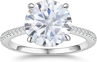 Photo 1 of CZ Engagement Rings for Women,Women's Round/Pear/Oval/Cushion/Radiant Cut 925 Sterling Silver Solitaire Wedding Bands Engagement Promise Rings with 18K White Gold Plated 1.5/2/3/4/5CT SIZE 10