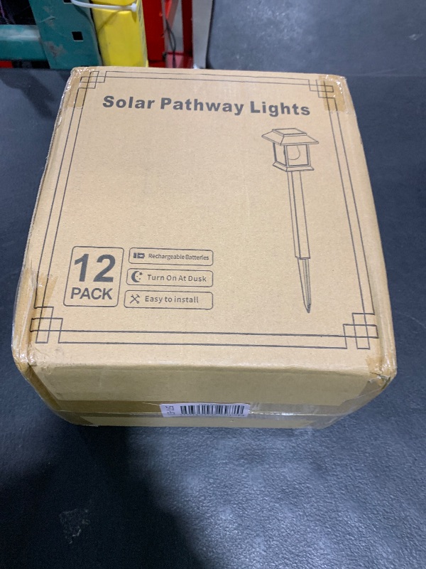 Photo 1 of Solar Lights Outdoor,12 Pack Waterproof Auto On/Off Solar Pathway Lights for Your Garden, Landscape, Path, Yard, Patio, Driveway,Walkway Decor