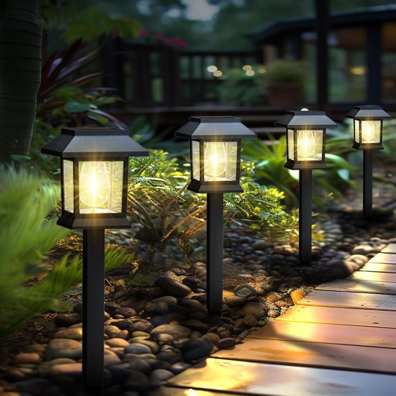 Photo 1 of Solar Lights Outdoor,12 Pack Waterproof Auto On/Off Solar Pathway Lights for Your Garden, Landscape, Path, Yard, Patio, Driveway,Walkway Decor