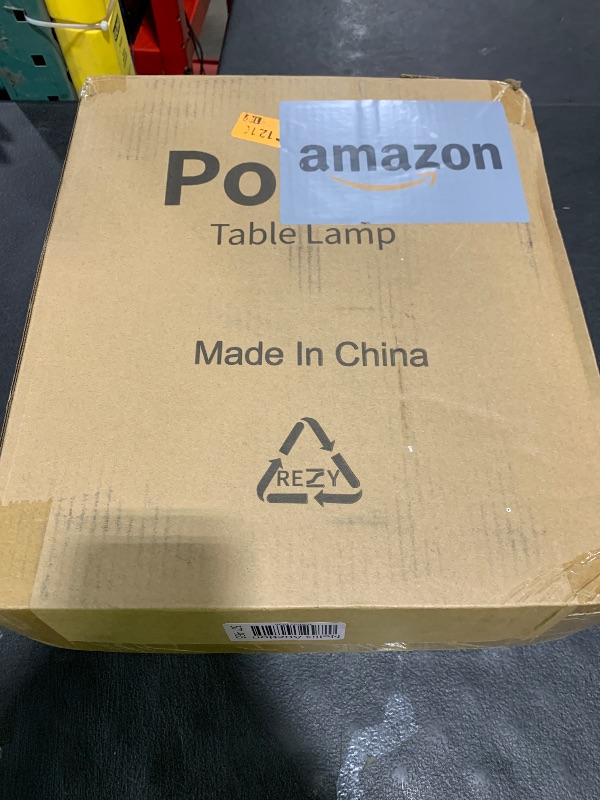 Photo 1 of PoKat 23" Modern Ceramic Table Lamp Set of 2 for Living Room White Desk Lamps for Bedroom Farmhouse Bedside Nightstand Bedside Lamp End Table Lamps Beige