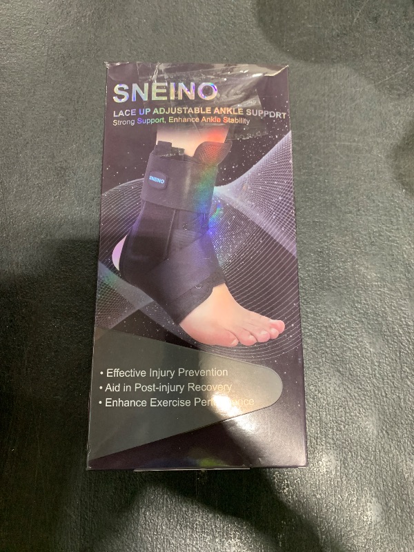 Photo 1 of SNEINO Ankle Brace for Women & Men - Lace up Ankle Brace for Sprained Ankle, Adjustable Ankle Support Stabilizer for Achilles, Tendon, Sprain, Injury Recovery,Sports (Small)