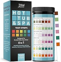 Photo 1 of Hot Tub and Pool Test Strips - 6in1 Quick & Accurate Hot Tub, Spa, Pool Test Strips - 100 Water Test Strips, Water Test Kit with E-Book - Test Chlorine, Bromine, pH, Hardness, Alkalinity - JNW Direct
