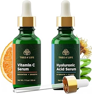 Photo 1 of Tree of Life Beauty Facial Skin Care Set, Brightening, Firming, Hydrating, Dry Face, Dermatologist Tested - Vitamin C and Hyaluronic Acid Facial Serum - Skin Care Kit, 2 count of 1 Fl Oz