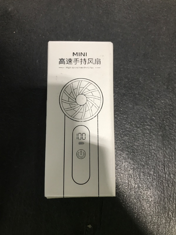 Photo 1 of Mini Portable Fan, 3 Speeds, Digital Display, USB Rechargeable Handheld Fan, [2-12 Working Hours], Pocket Design for Travel/Summer/Concerts/Lash (White)