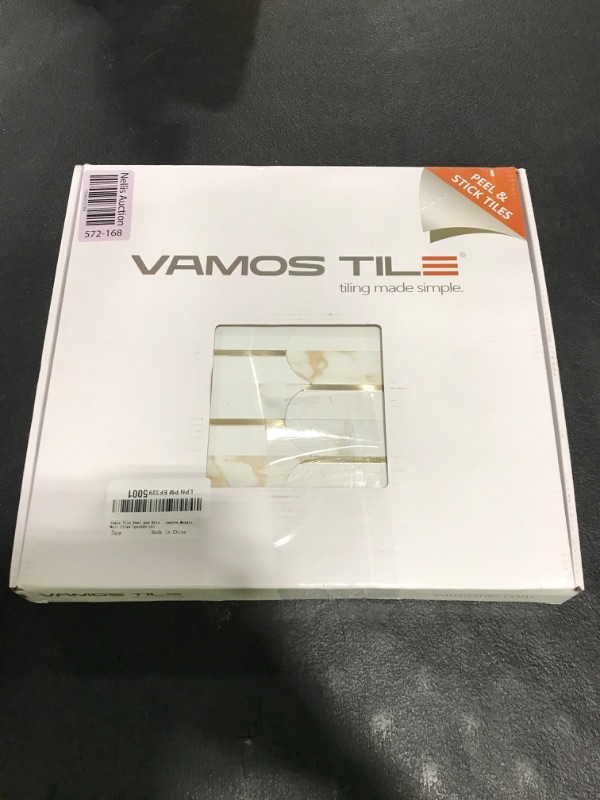 Photo 1 of Vamos Tile Peel and Stick Backsplash Seamless Tile,10 Sheets Stick on Backsplash for Kitchen & Bathroom, Calacatta Gold+Matt Pure White Marble Look PVC+ Light Gold Self Adhesive Backsplash Tile