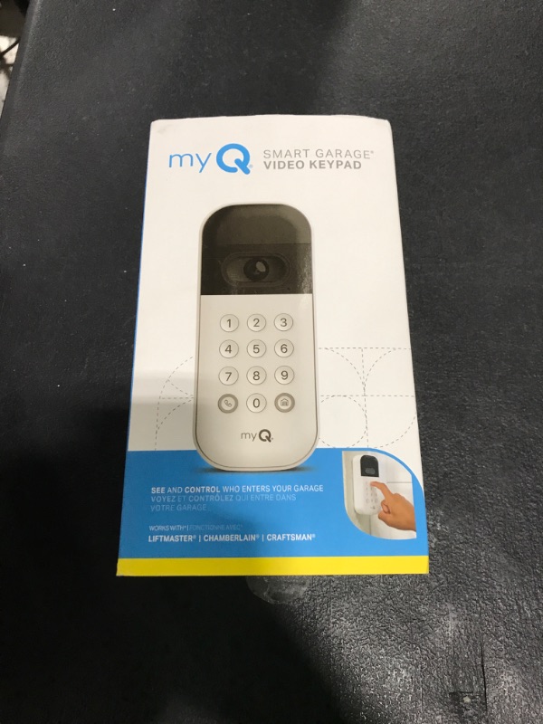 Photo 1 of myQ Smart Garage Door Video Keypad with Wide-Angle Camera,Customizable PIN Codes,and Smartphone Control–Take Charge of Your Garage Access Works with Chamberlain, LiftMaster and Craftsman openers,White